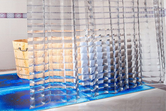 Sasko - Zasłony prysznicowe transparentne 3D